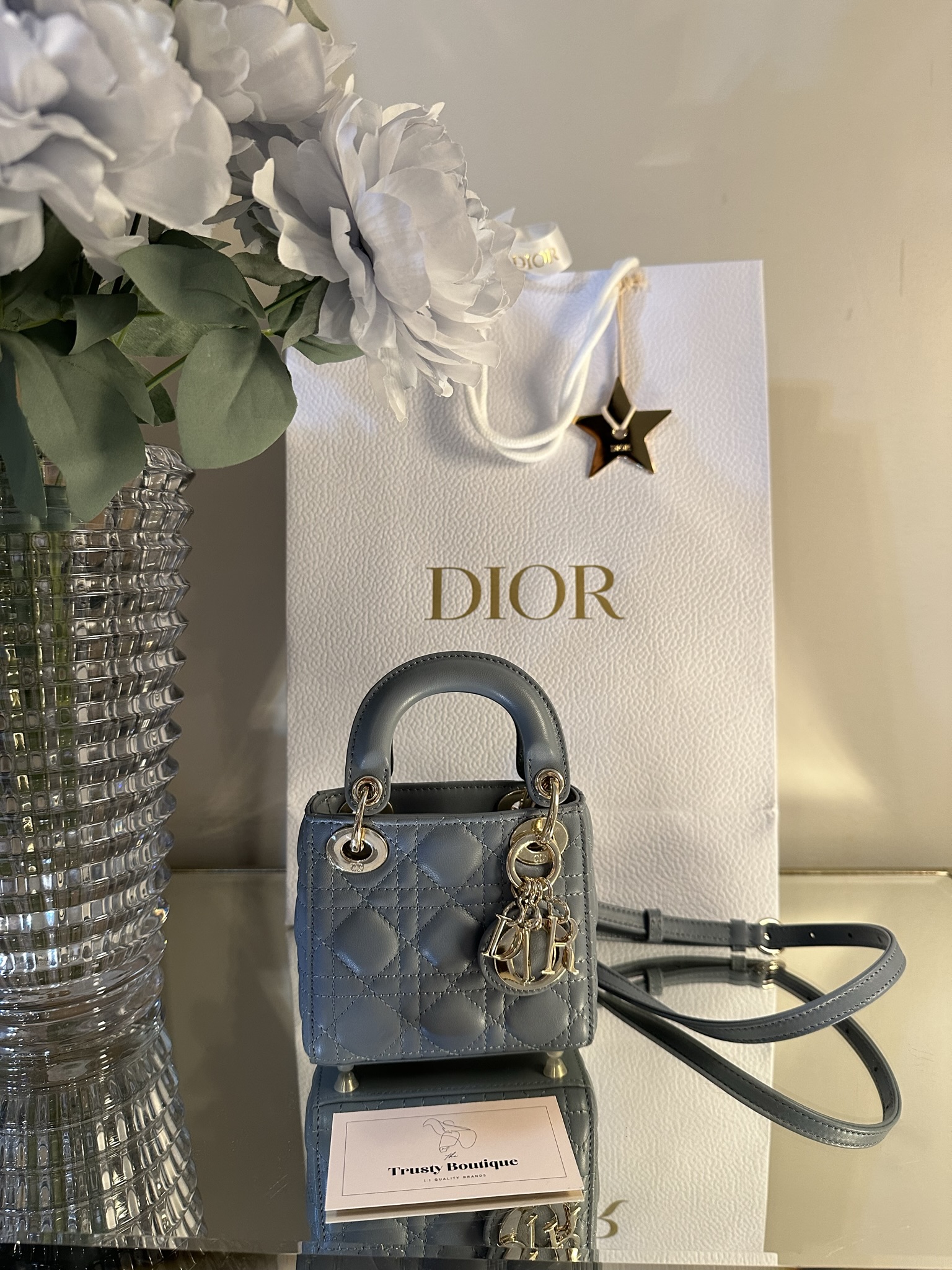 Dior - Small Lady Dior My ABC Bag Rose des Vents Cannage Calfskin with Diamond Motif - Women