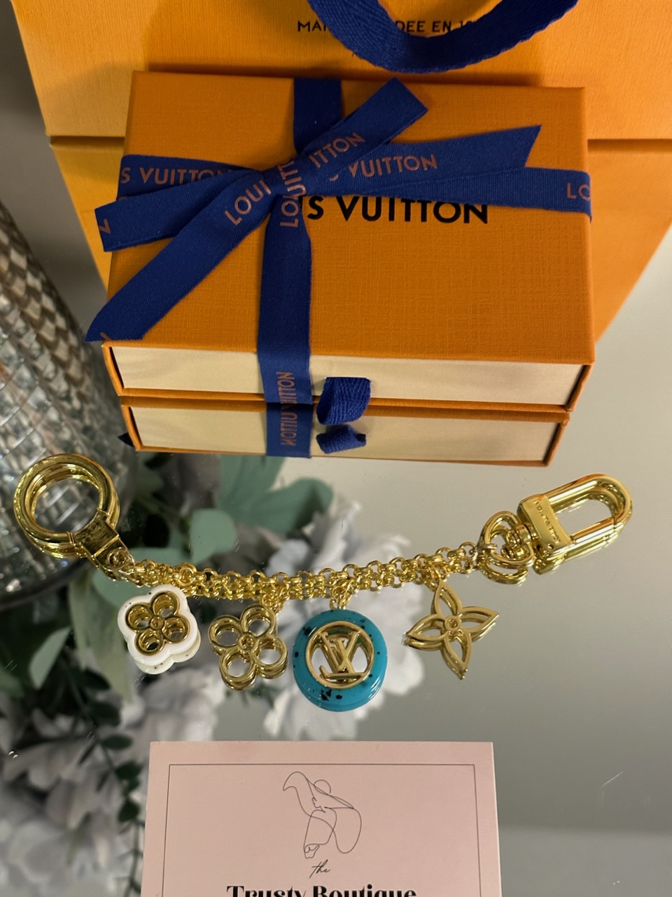 Louis Vuitton Gold & Multicolor Blooming Flowers Bag Charm QJJ05Y17MB002