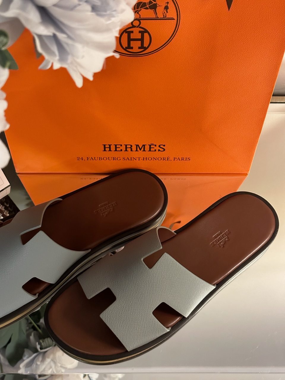 Hermès Izmir Light Blue Epsom Sandals – Trusty