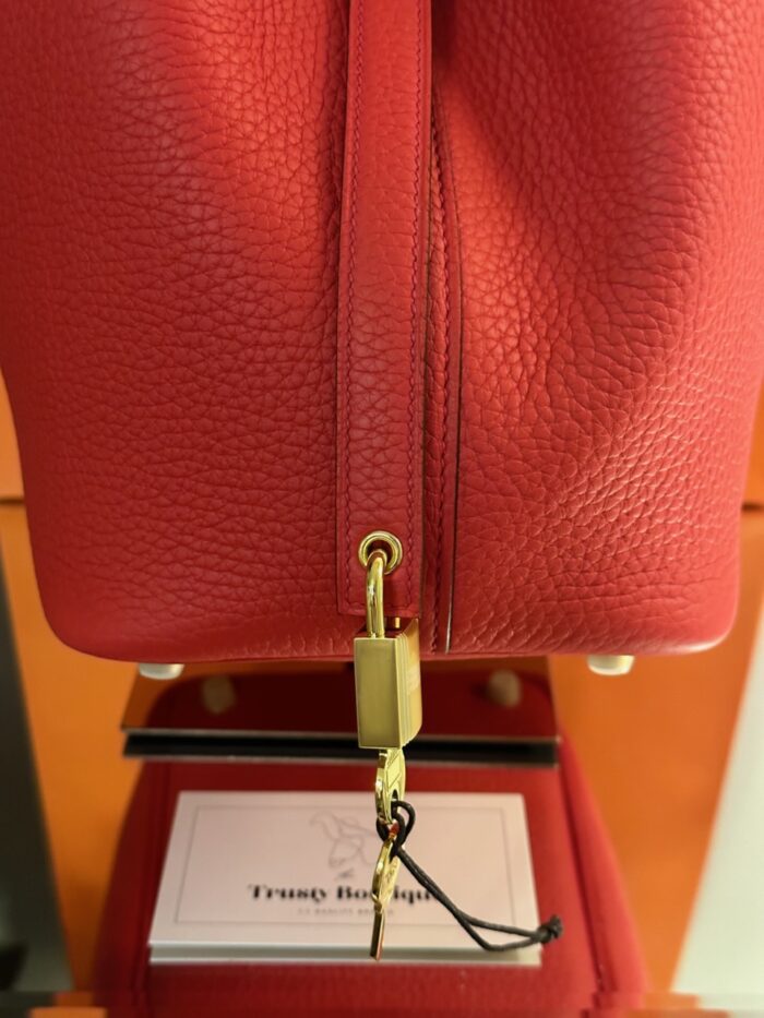 Hermès Picotin 18 Taurillon Clemence Red Gold Hardware – Trusty