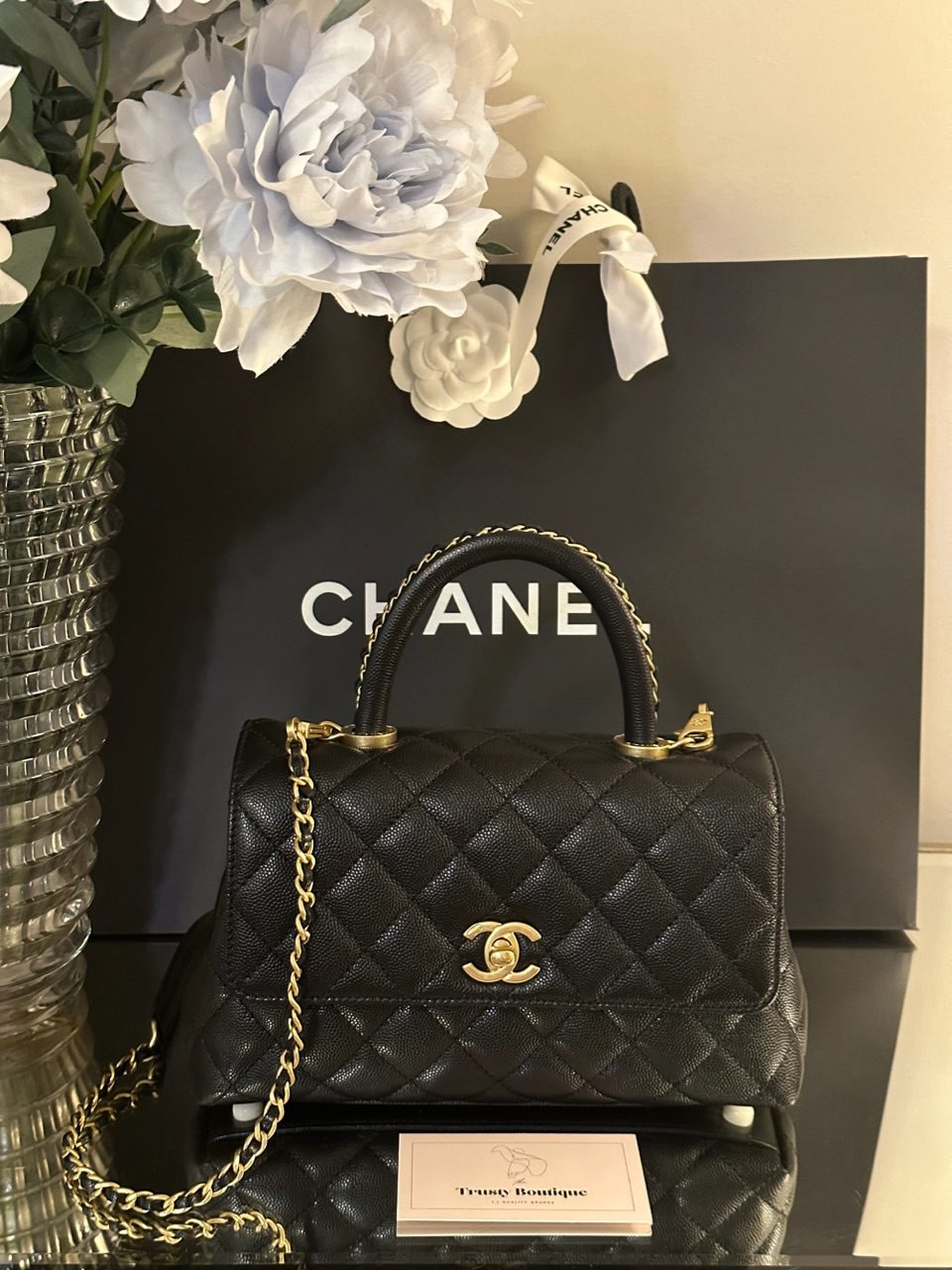 Chanel Small Black Caviar Limited Edition Coco Handle – Trusty