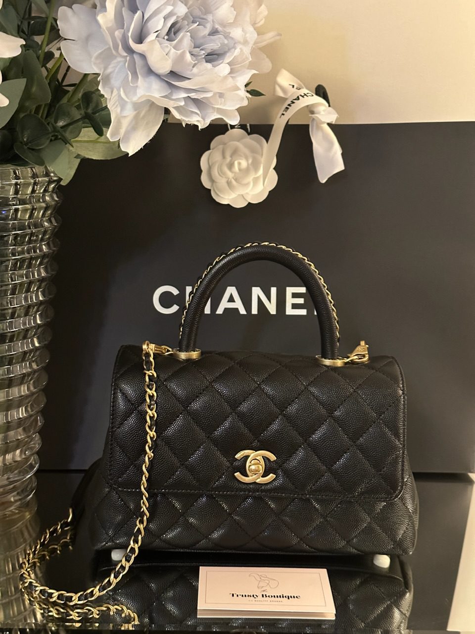 Chanel Small Black Caviar Limited Edition Coco Handle – Trusty