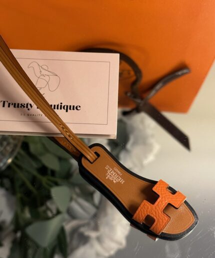 Hermes Oran nano sandal rose confetti bag charm