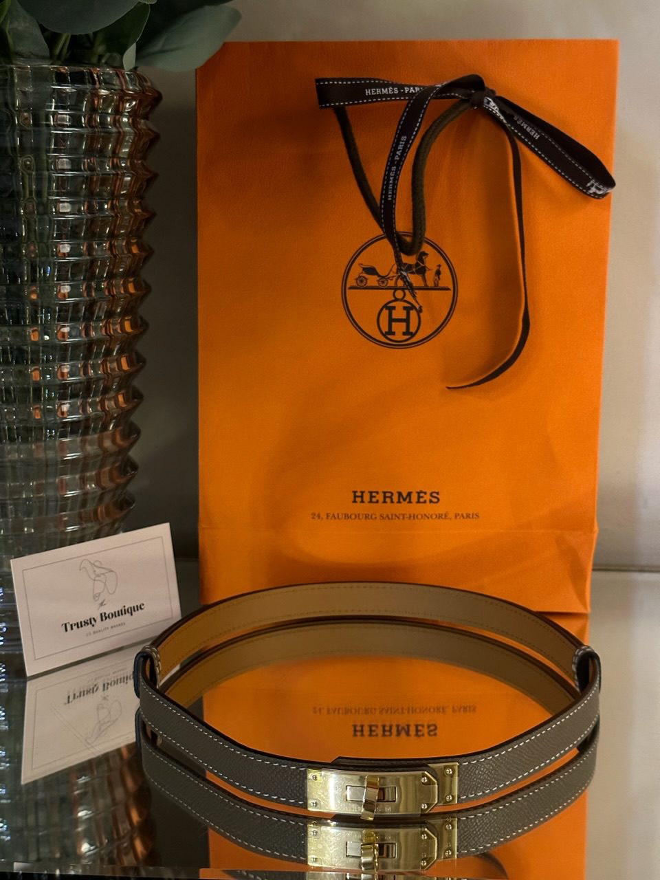 Hermès Etoupe Kelly Belt Gold Hardware – Trusty
